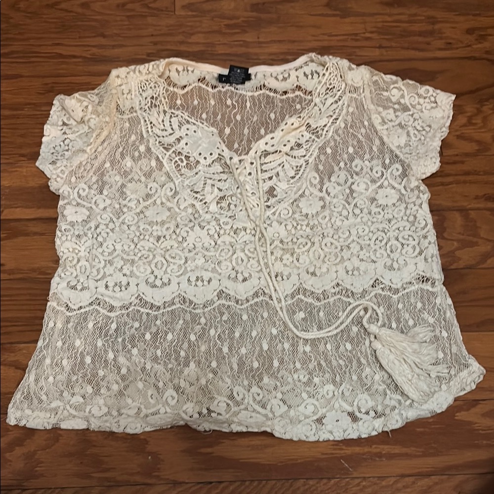 Elegant Cream Lace Women’s Top